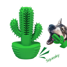 Dog dental care Pet chewing stick Cactus squeaker dog toothbrush for cleaning